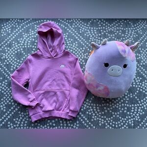 Nike hooded sweatshirt magenta pink Large kids NEW Squishmallow Cow tie dye Suri